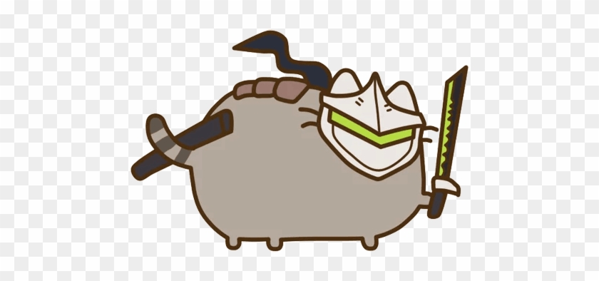 “pusheen Overwatch” Stickers Set For Telegram - Cat Genji #1050107