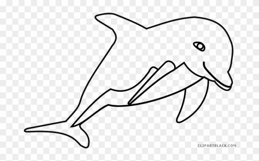 Dolphin Outline Animal Free Black White Clipart Images - Delfín Omalovánky #1050345
