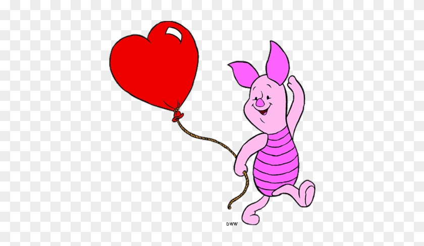 Valentine's Day Clipart Heart Cartoon - Piglet From Winnie The Pooh #1050419