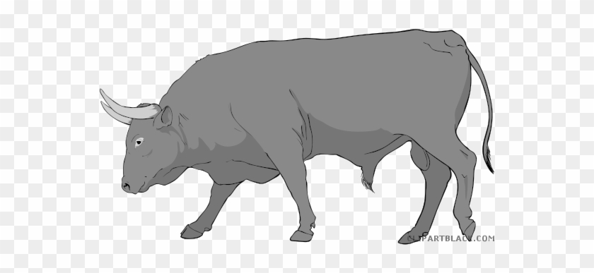 Bull Animal Free Black White Clipart Images Clipartblack - Bull Clipart #1050478