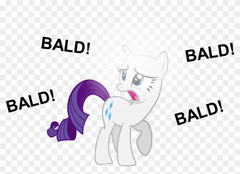 Bald Bald Bald Bald Rarity Pony Text Cartoon Mammal - Rarity My Little Pony Friendship Is Magic Cute 24x18 #1050541