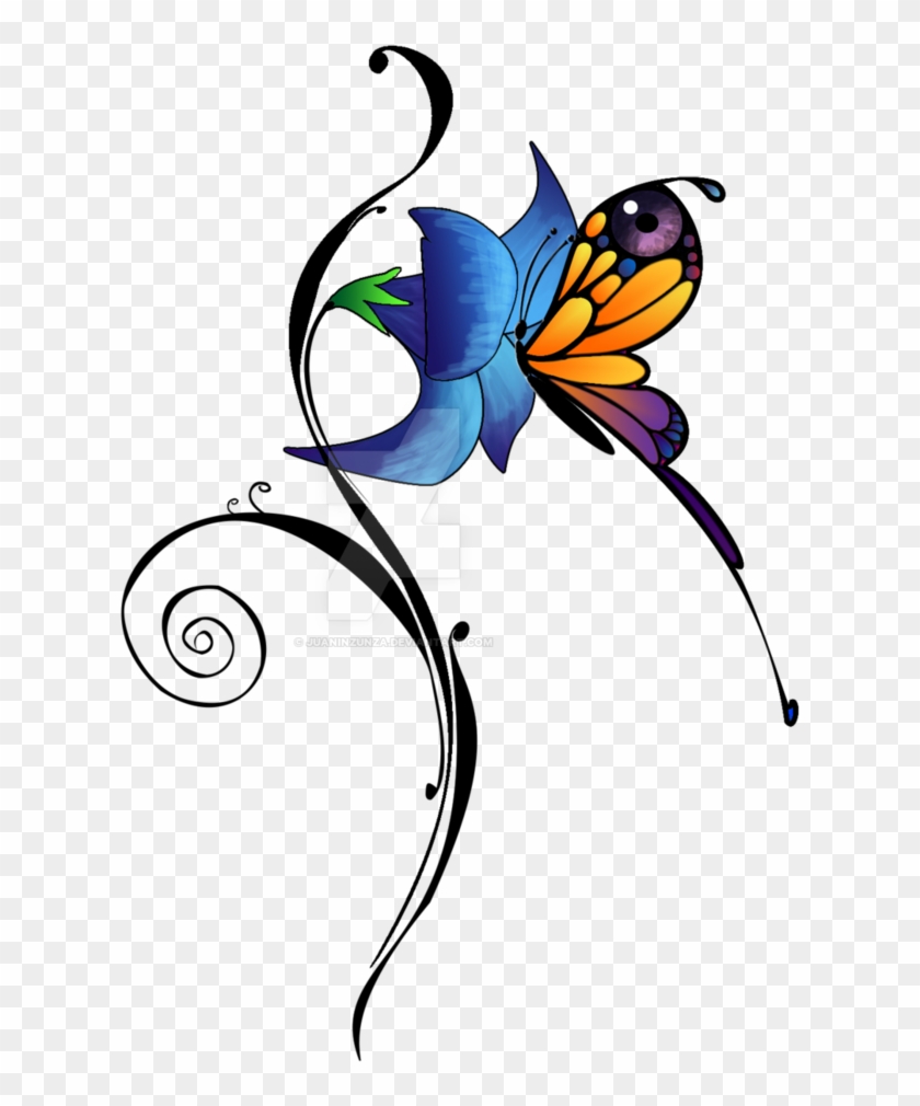 Flor Y Mariposa - Tatuaje Mariposa Png #1050568