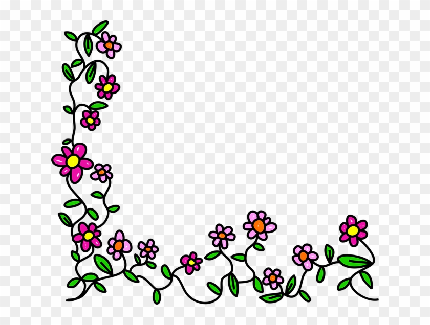 Flowers Frame Cartoon Png #1050639