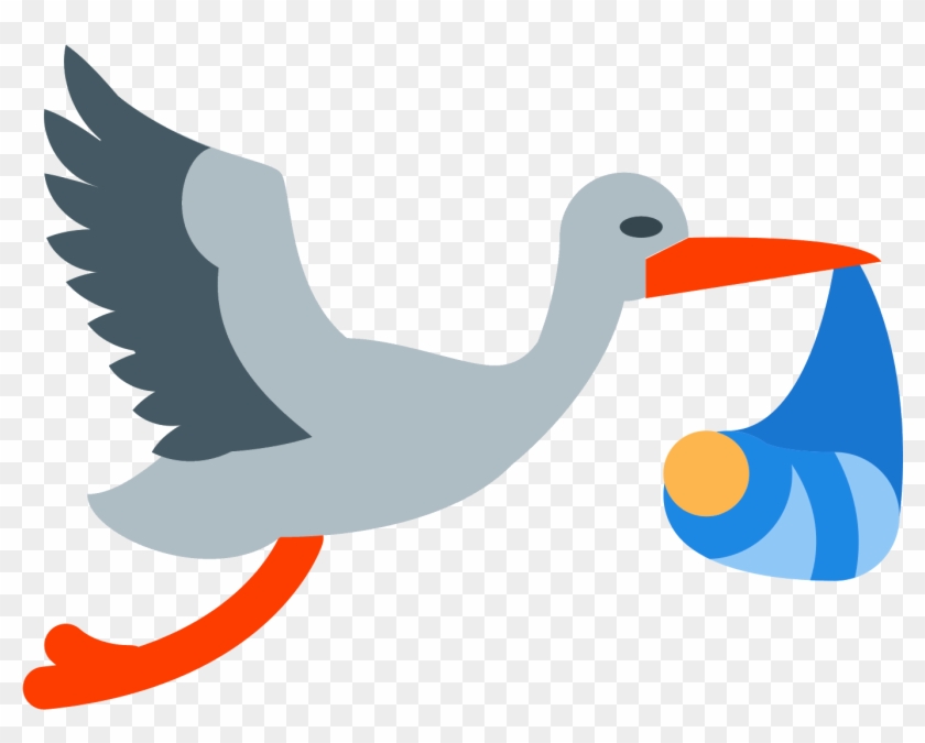 Flying Stork With Bundle Icon - Emoji Cigogne #1050688