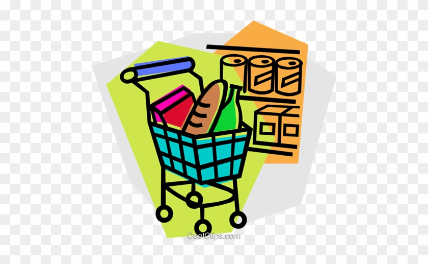 Grocery Cart Royalty Free Vector Clip Art Illustration - Clip Art #1050749