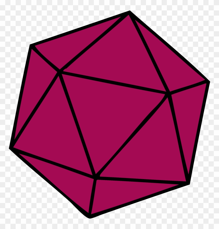 Pin 20 Sided Dice Clip Art - Icosaedro Regular #1050856