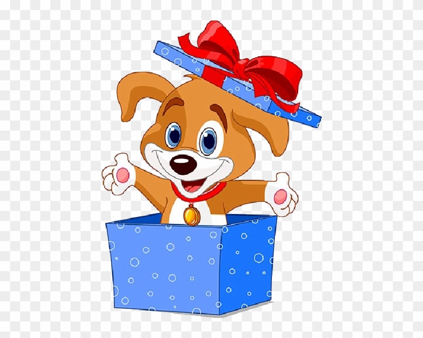 Gift Shop - Puppy Coming Out Of Box #1051151