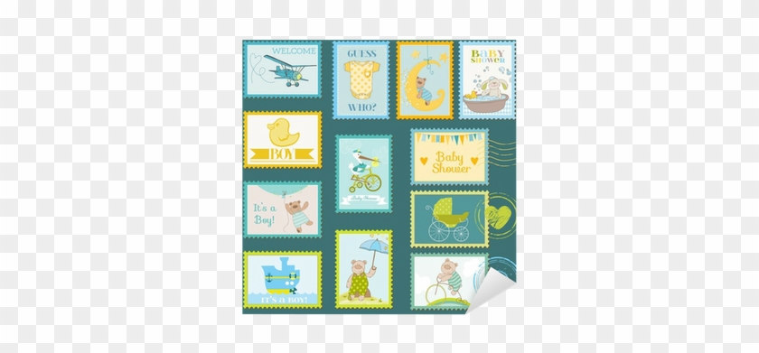 Vinilo Pixerstick Baby Shower O Llegada Sellos - Postage Stamp #1051200