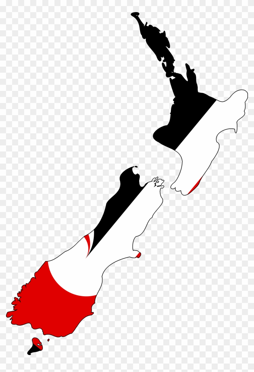 Flag Map Of New Zealand - Map Of New Zealand #1051243