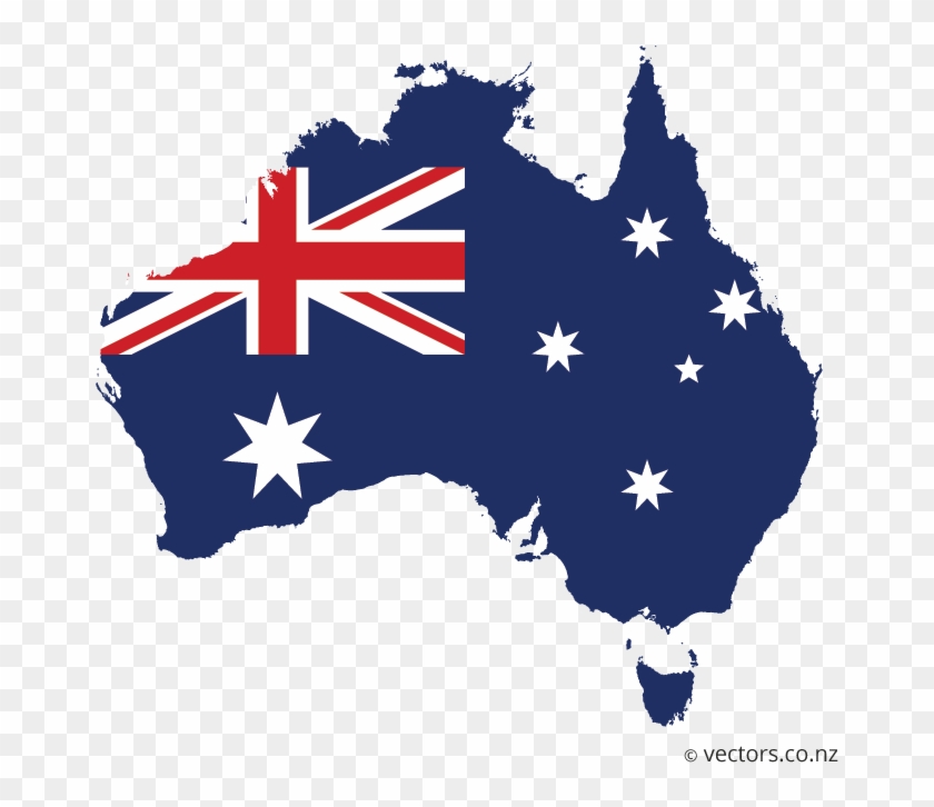 Flag Vector Map Of Australia - Australia Map Flag #1051252