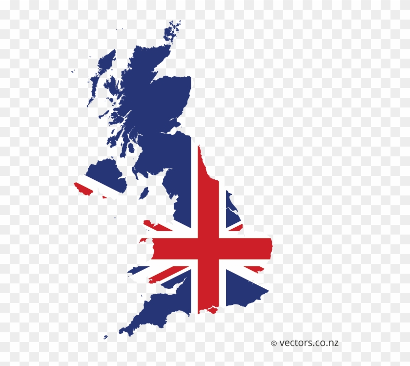 Flag Vector Map Of The United Kingdom - United Kingdom Flag Country #1051318