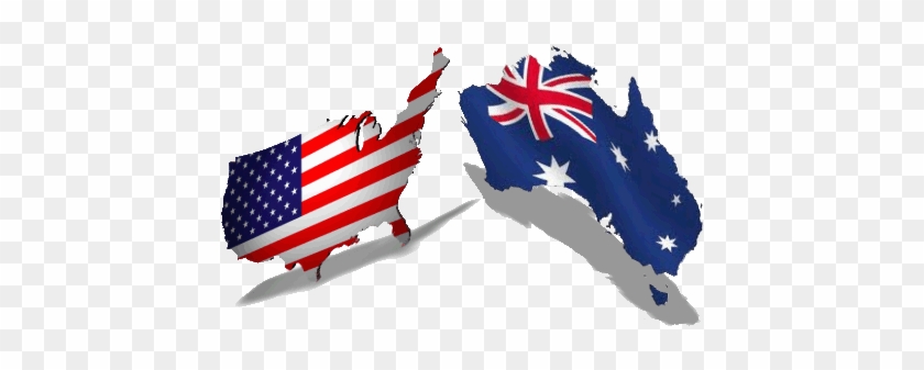 Australian And Us Flag Maps - United States Vs Australia #1051332