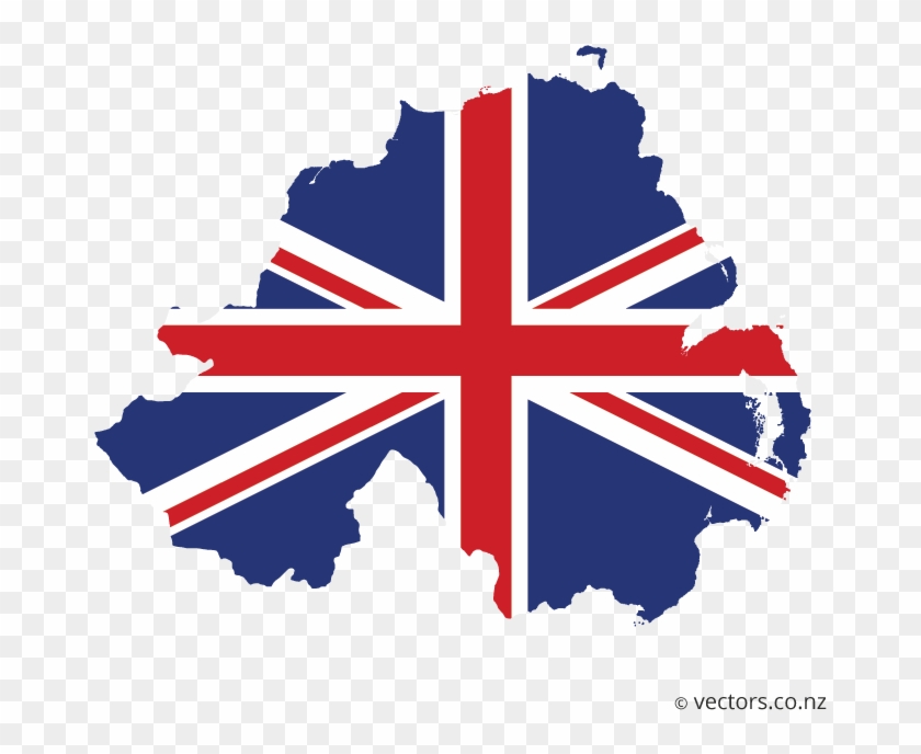 Uk Flag Vector Map Of Northern Ireland - Union Flag Northern Ireland #1051345