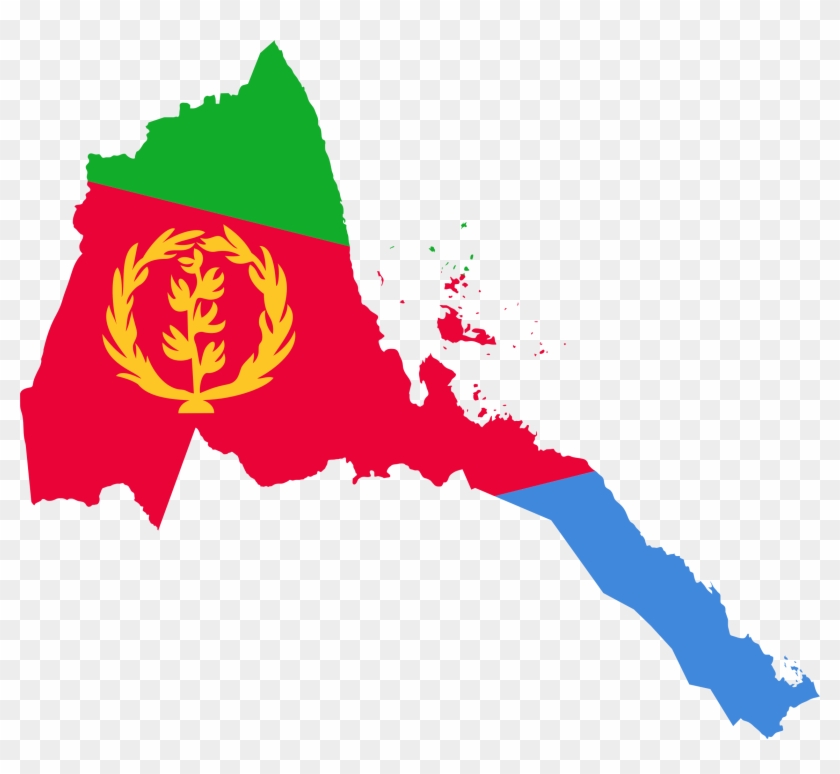 Fresh Eritrian Flag With Eritrea Map - Eritrea Flag And Map #1051350