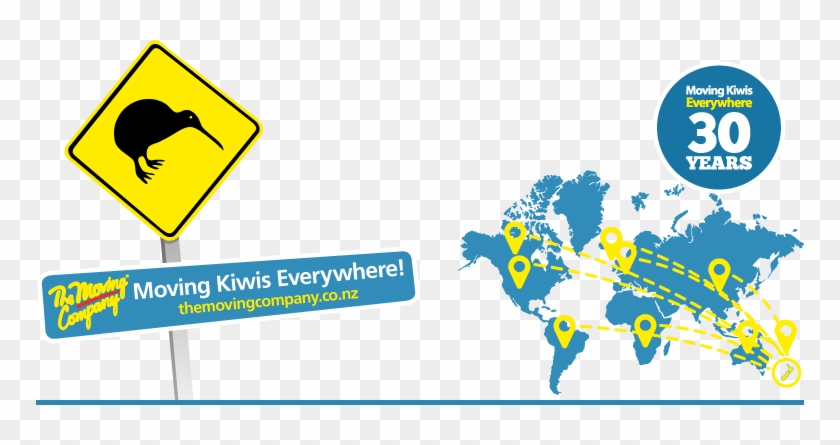 Moving Kiwis Everywhere For 30 Years - World Map #1051454