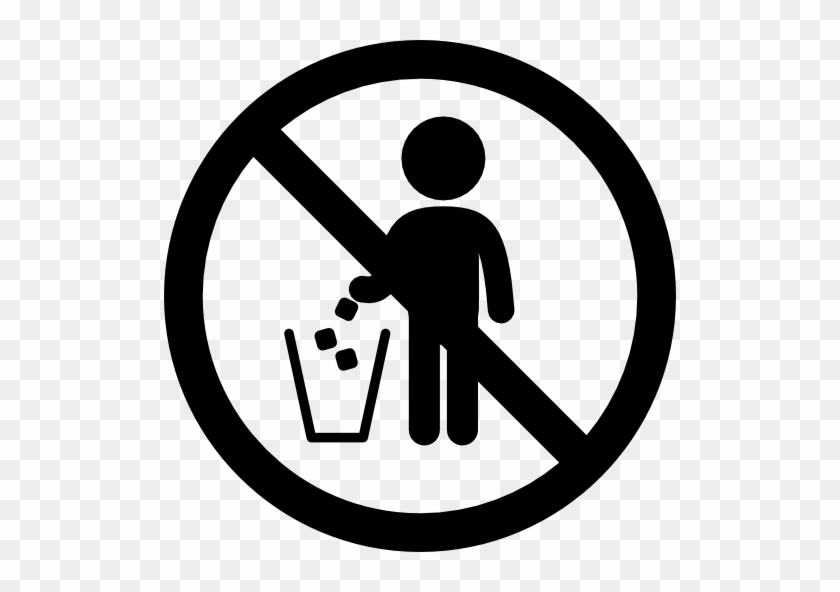 No Littering Sign Free Icon - No Littering Black And White #1051533