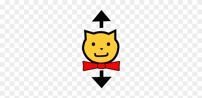 A Cartoon Cat Head With A Bow-tie And With Up And Down - Nodding Yes Clipart #1052147