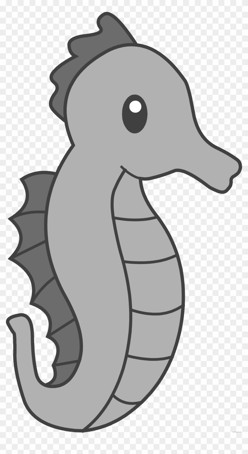 Seahorse Animal Free Black White Clipart Images Clipartblack - Seahorse Clipart #1052164