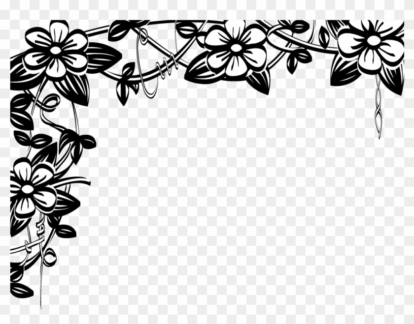 Flower Border Gif By Kiranlacus Clipart - Flowers Clip Art Border Black And White #1052218
