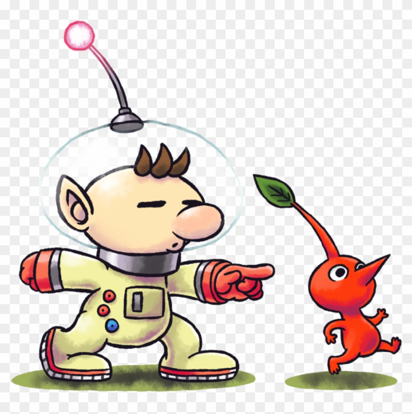 Captain Olimar & Red Pikmin - Super Smash Bros Mario And Luigi Rpg Style #1052255