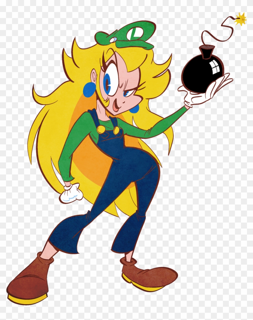 Peach In Luigi's Clothes - Peach In Luigi Clothes #1052279