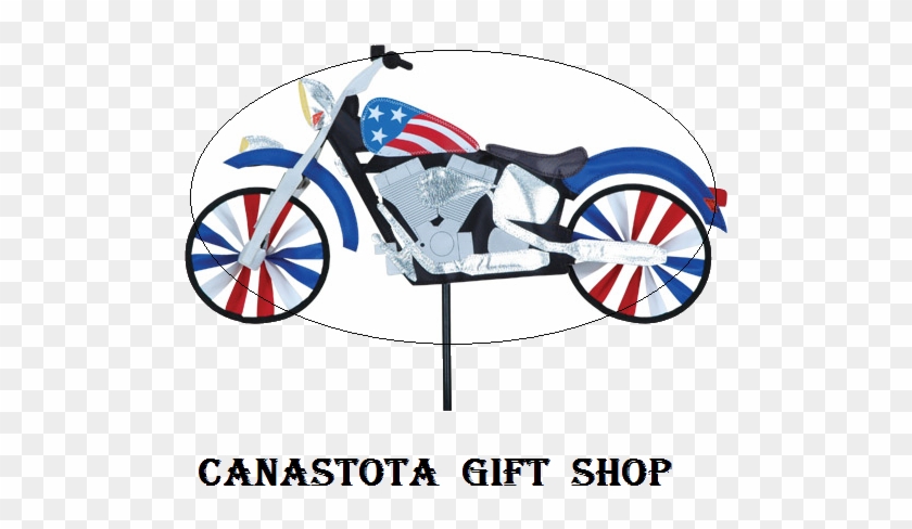 22" Patriotic Motorcycle Spinners Upc - 22" Patriotic Motorcycle Wind Spinner #1052351