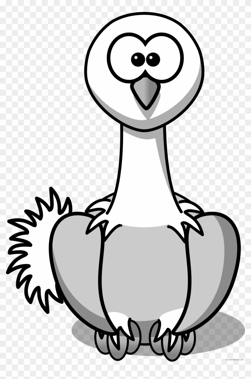 Ostrich Animal Free Black White Clipart Images Clipartblack - Cartoon Ostrich #1052450