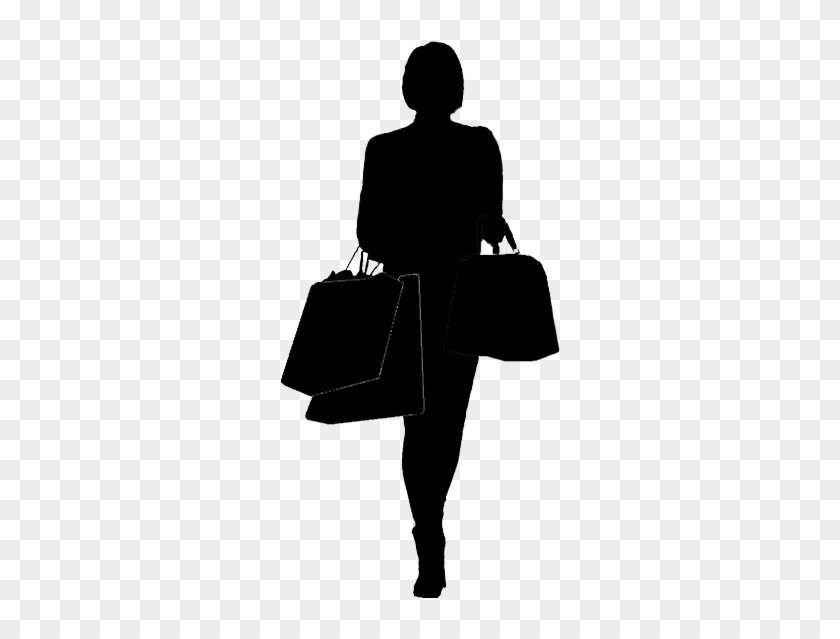 Silhouette Of Woman Shopping - Shopping Woman Silhouette Png #1052619