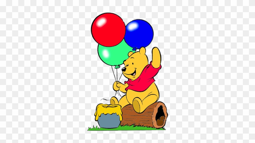Birthday Clipart Pooh Winnie - Winnie The Pooh With Balloons #1052840