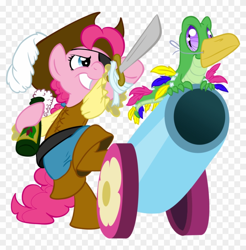 Rannva, Bottle, Eyepatch, Gummy, Parrot, Party Cannon, - Mlp Pirate Pinkie Pie #1053007