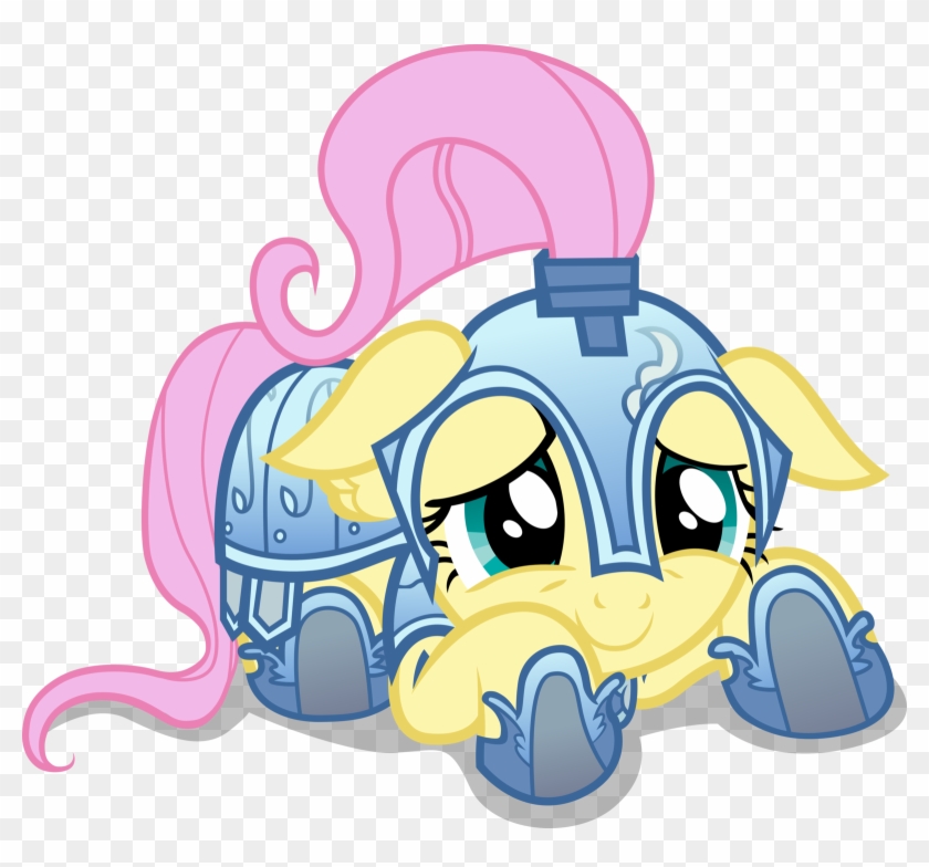 Fanmade Cowering Knight Fluttershy By Dharthez - My Little Pony Knight #1053129