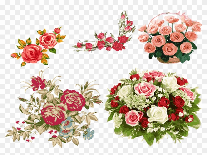 Beach Rose Flower Bouquet Drawing - Beach Rose Flower Bouquet Drawing #1053250