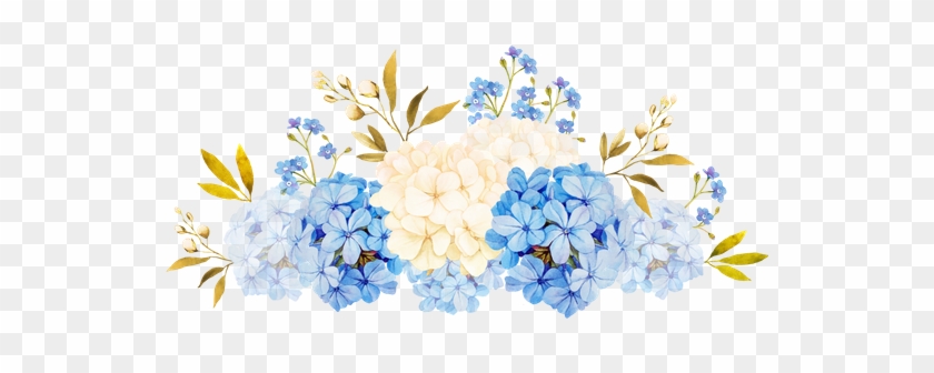 Blue Watercolor Flowers Transparent #1053254