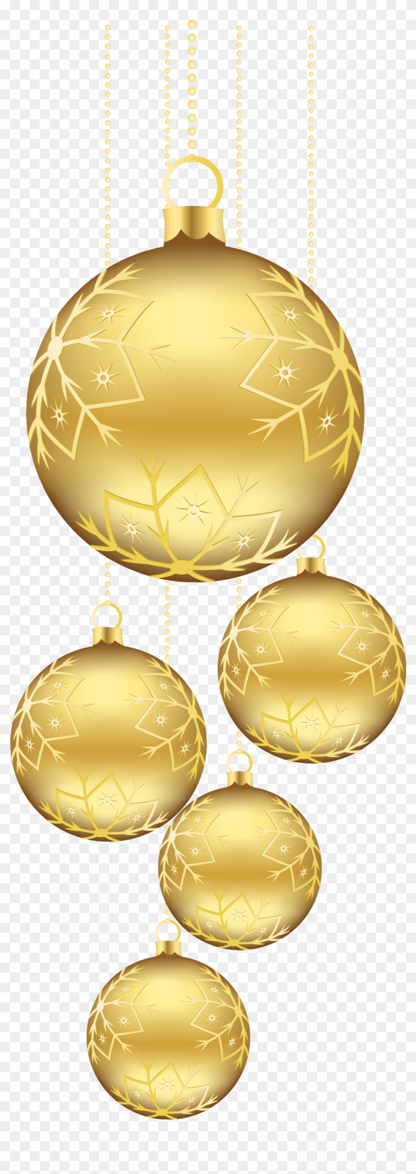 Golden Ball Png Photo - Hanging Gold Christmas Balls #1053349