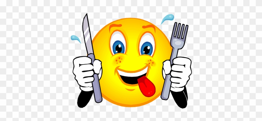 Smiley Eating Clipart - Hungry Smiley #1053491