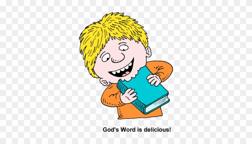Clip Art Of Boy Eating Bible - Bible Food Clip Art #1053666