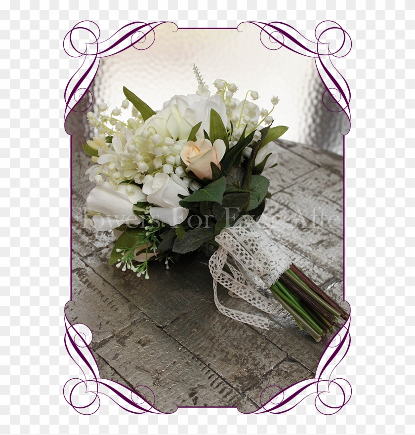 Pretty Feminine Bridal Bouquet Featuring Lily Of The - Flower Girl #1053827