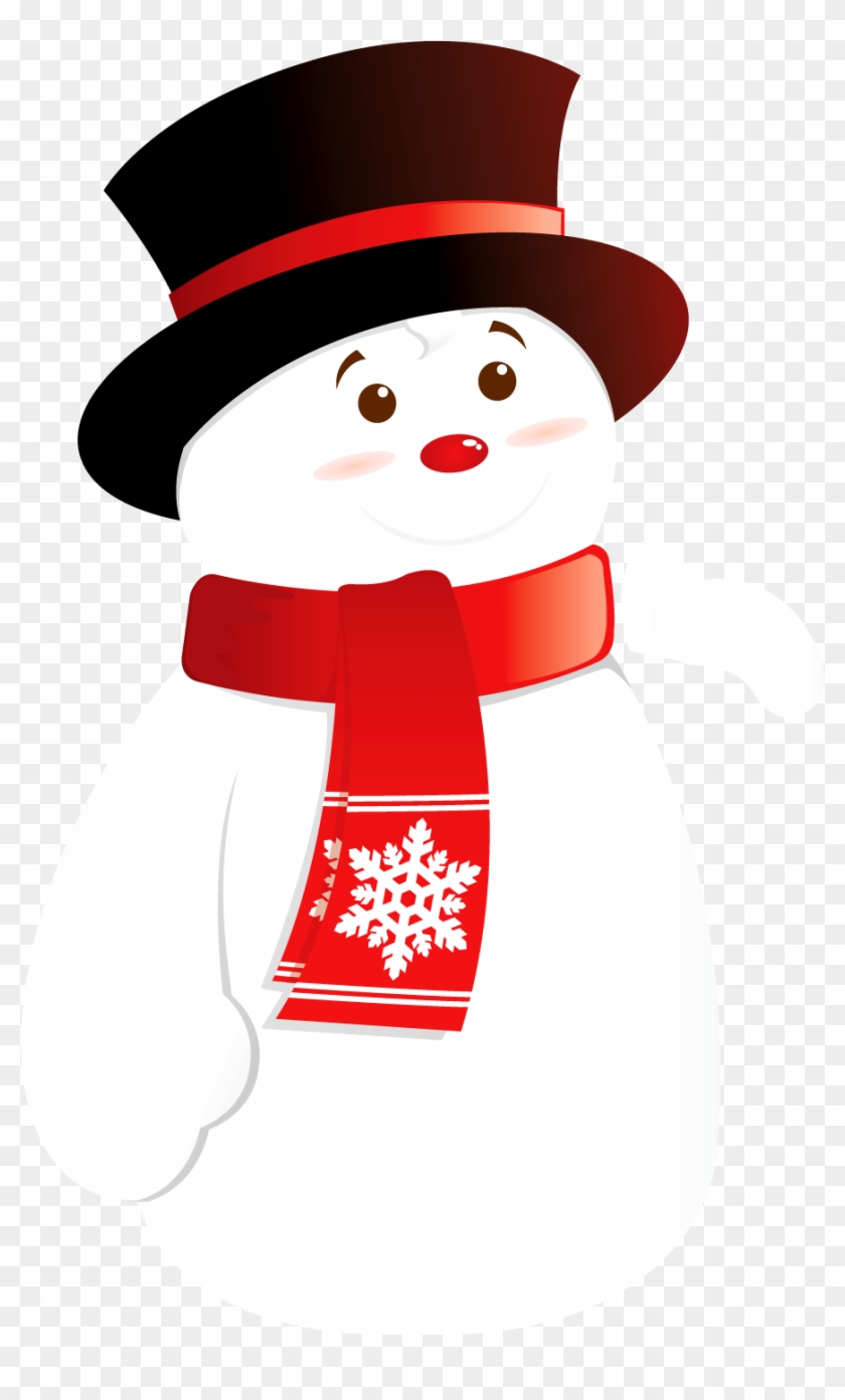 Christmas Snowman Clipart - Merry Christmas Snowman Round Ornament #1053835