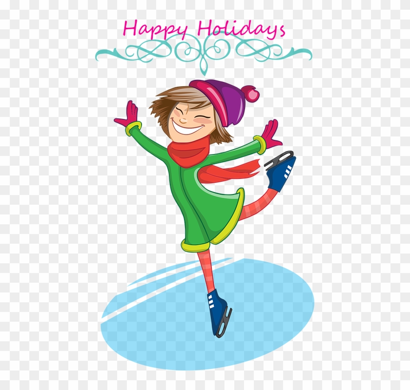 Ice Skating Cliparts 9, Buy Clip Art - Winter Ice Skating Character #1053876