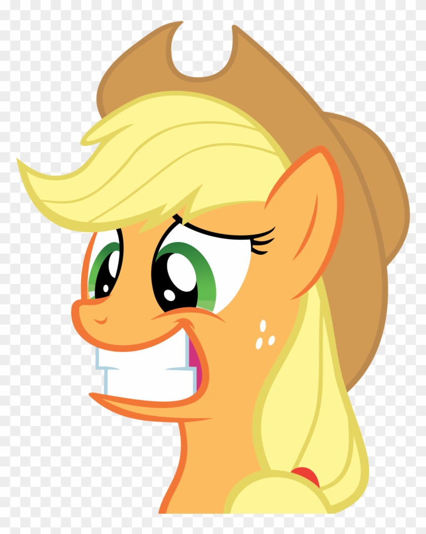 Apple Jack Awkward Smile By Bronyvectors - Awkward Smile Cartoon #1053902