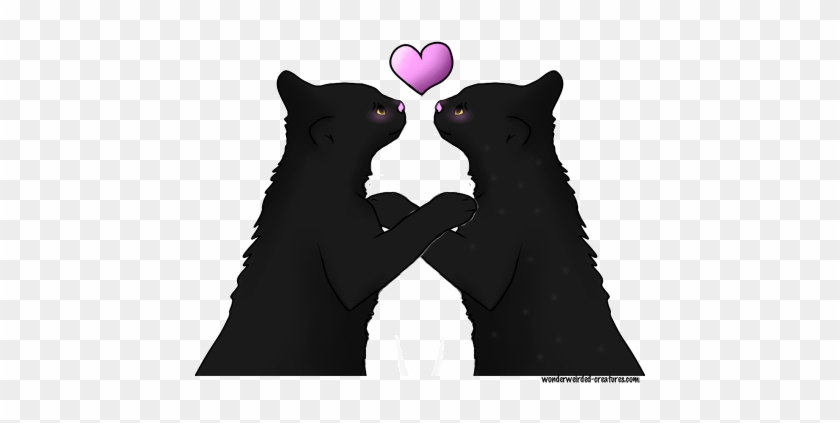 Kitten Clipart Valentine's Day - 2 Cartoon Black Cats #1053965