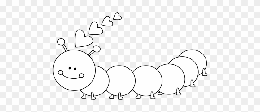 Black And White Valentine's Day Caterpillar - Outline Picture Of A Caterpillar #1053998