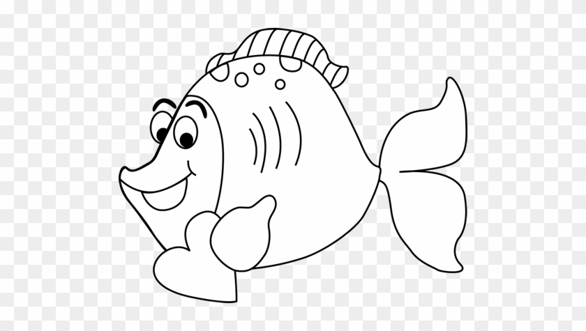 Valentine's Day Clipart Fish - Fish Blck And White #1054018