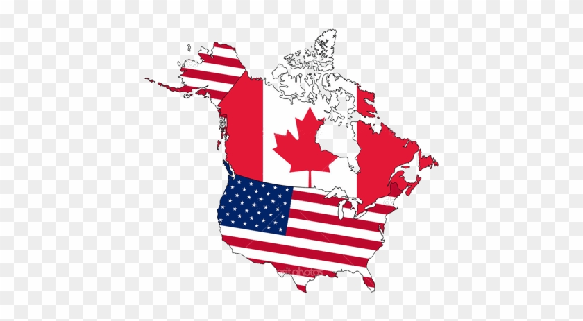 Some Tips To Help You Move To A Snowy Climate In Canada - Usa And Canada Map With Flag #1054201