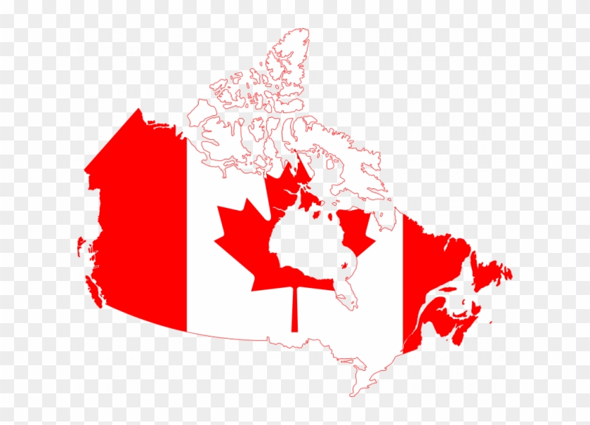 Map Of Canada With Red And White Image Of Flag On The - Canada Flag Map #1054214