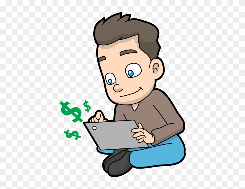 Cartoon Guy Making Money Online - Wikimedia Commons #1054296