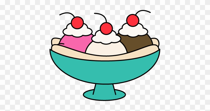 Banana Split Ice Cream Clip Art - Banana Split Clipart #1054687