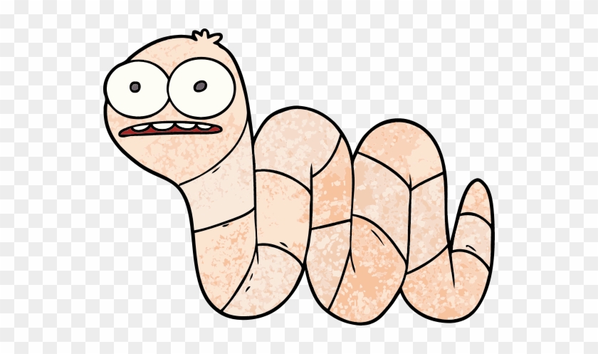Cartoon Nervous Worm - Clip Art #1054931