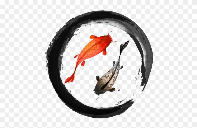 Pisces Png Transparent Images - Zen Circle And Koi Fish Tattoo #1055308