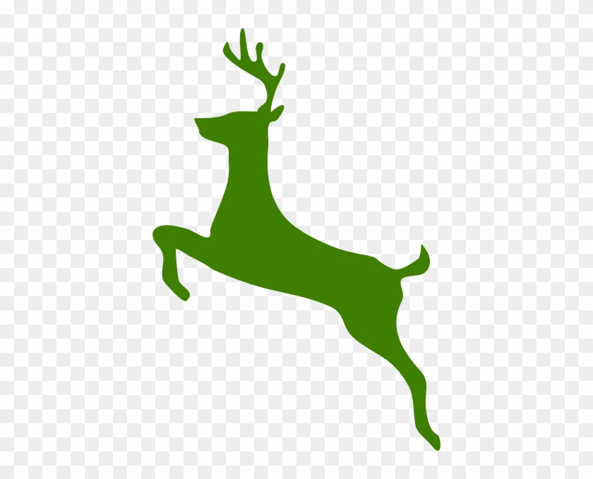 Green Reindeer Clip Art At Clker - John Deere Deer Logo #1055440
